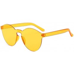 Round Unisex Fashion Candy Colors Round Outdoor Sunglasses - Dark Yellow - CJ199AI3SLS $18.58