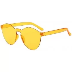 Round Unisex Fashion Candy Colors Round Outdoor Sunglasses - Dark Yellow - CJ199AI3SLS $35.30