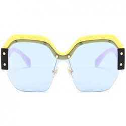 Square Semi Rimless Sunglasses For Women Trendy Candy Color Designer Glasses - C4 - C418CQI92H3 $9.57