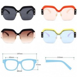 Square Semi Rimless Sunglasses For Women Trendy Candy Color Designer Glasses - C4 - C418CQI92H3 $9.57