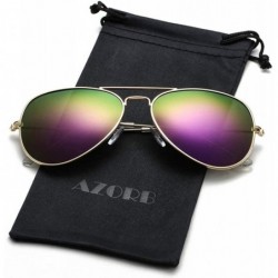 Aviator Classic Polarized Aviator Sunglasses for Men Women- 100% UV Protection - A7 Gold Frame/Purple Mirrored - CY18KS0ZNCZ ...