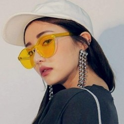 Round Unisex Fashion Candy Colors Round Outdoor Sunglasses - Dark Yellow - CJ199AI3SLS $18.58