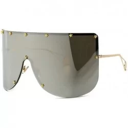 Semi-rimless Vintage Sunglasses Oversized Windproof Glasses - Silver - CP18QHTSRCC $28.51