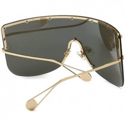 Semi-rimless Vintage Sunglasses Oversized Windproof Glasses - Silver - CP18QHTSRCC $11.63