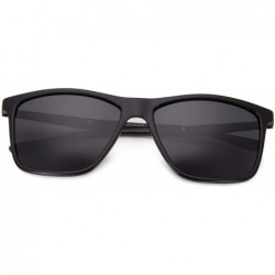 Wayfarer Classic Polarized Sunglasses for Men Women - Horn Rimmed - UV400 Protection - Shiny Black Frame 7063 - C518RS3EAD3 $...