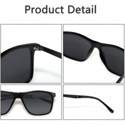 Wayfarer Classic Polarized Sunglasses for Men Women - Horn Rimmed - UV400 Protection - Shiny Black Frame 7063 - C518RS3EAD3 $...