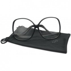 Butterfly XL Oversize Plastic Square Swan Drop Temple Vintage Butterfly Eye Sun Glasses - Black - CZ187IA0IM2 $30.18
