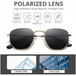 Oversized Classic Polarized Sunglasses Men Shades Women N Retro Sun Glasses StainlSteel Frames PA1279 - C6 Gold G15 - CX197Y7...