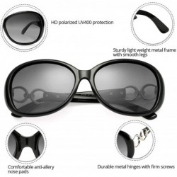 Goggle Classic Oversized Polarized Sunglasses for Women Luxury Goggles Eyewear Shade UV400 - Black - CL18S0XGDOR $10.50