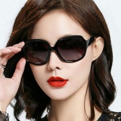 Oval Luxury Oversized Polarized Sunglasses Women Elegant Er Sun Glasses Driving Ladies Sunglass Out - Black - CF199CSQ72U $18.93