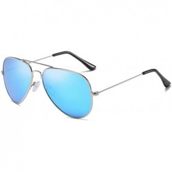Aviator Classic Aviator Sunglasses for Men Women Metal Frame Mirrored Flat UV400 Lens Protection - C918S7QNLXD $17.00