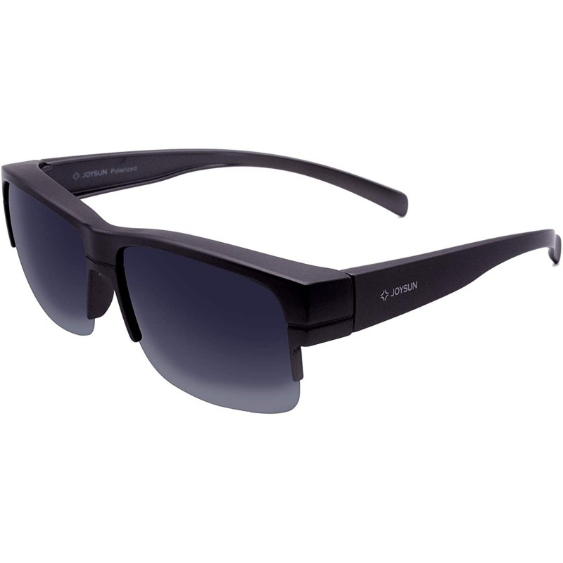 Semi-rimless Unisex Polarized LensCovers Sunglasses Wear Over Prescription Glasses 8008 - Grey - C312EYG9837 $13.29