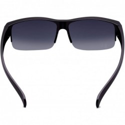 Semi-rimless Unisex Polarized LensCovers Sunglasses Wear Over Prescription Glasses 8008 - Grey - C312EYG9837 $13.29
