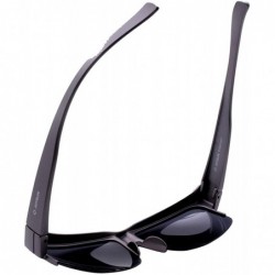 Semi-rimless Unisex Polarized LensCovers Sunglasses Wear Over Prescription Glasses 8008 - Grey - C312EYG9837 $13.29