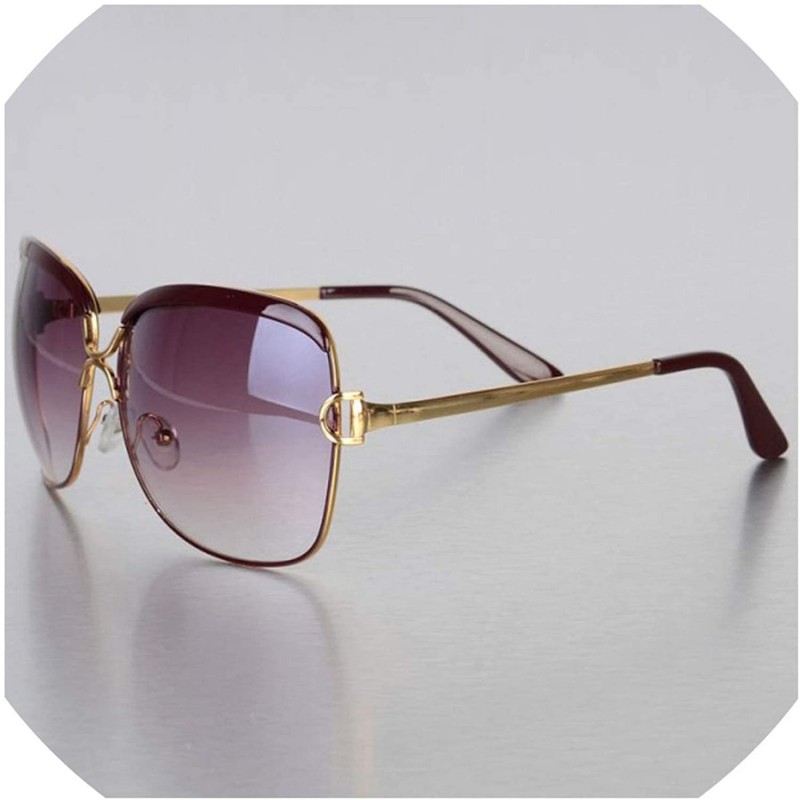 Oversized Sunglasses Women Frame Popular Luxury Brand Designer Shades Sun Glasses - Wine Red - C918W8WM88O $27.47