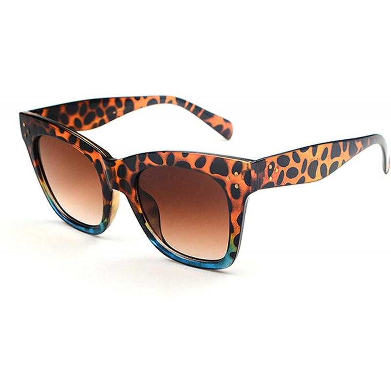 Sport Vintage style Sunglasses for Men or Women PC Resin UV 400 Protection Sunglasses - Leopard Brown - CK18SZUEAE8 $17.15