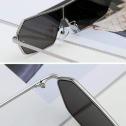 Square Vintage Square Mirrored Sunglasses Metal Glasses Eyewear - Black Gray - C418ADM569A $9.11