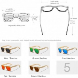 Rimless Handmade Bamboo Sunglasses Men Retro Wood Sun Glasses Women Polarized Mirror Coating Lenses Eyewear Case - Brown - CU...