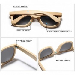 Rimless Handmade Bamboo Sunglasses Men Retro Wood Sun Glasses Women Polarized Mirror Coating Lenses Eyewear Case - Brown - CU...