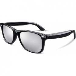 Round Great Classic Polarized Sunglasses Men Women HD Lens B1858 - Silver Mirror Lens - CB18RY0Q895 $13.78
