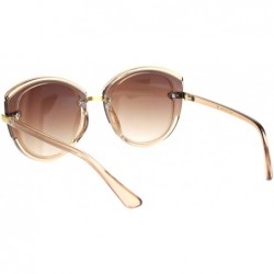 Butterfly Womens Rhinestone Jewel Trim Designer Butterfly Sunglasses - Beige Brown - CO18NWSDG6W $12.29