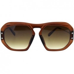 Rectangular Luxury Mobster Plastic Flat Top Racer Rectangular Sunglasses - All Brown - CS18QYNEYR6 $22.81