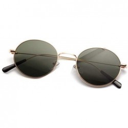 Aviator Fashion Women Retro Popular Round Sunglasses Men Luxury Vintage Metal Frame Mirrors Sun Glasses - 2 - C2198A57UXY $61.65