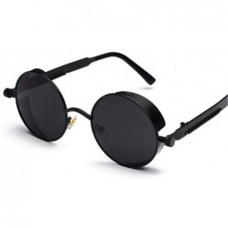 Round Round Steampunk Sunglasses Men Women Luxury Eyewear Mirror Punk Sun Glasses Vintage Female Male Eyeglasses Punk - CD18W...