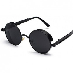 Round Round Steampunk Sunglasses Men Women Luxury Eyewear Mirror Punk Sun Glasses Vintage Female Male Eyeglasses Punk - CD18W...