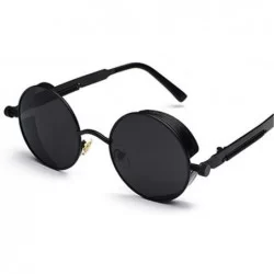Round Round Steampunk Sunglasses Men Women Luxury Eyewear Mirror Punk Sun Glasses Vintage Female Male Eyeglasses Punk - CD18W...
