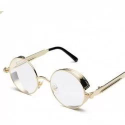 Round Round Steampunk Sunglasses Men Women Luxury Eyewear Mirror Punk Sun Glasses Vintage Female Male Eyeglasses Punk - CD18W...
