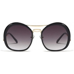 Round Irregular Round Frame Sunglasses for Men and Women UV400 - C3 Blue Blue Brown - CP1987ZH2IA $16.47