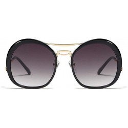 Round Irregular Round Frame Sunglasses for Men and Women UV400 - C3 Blue Blue Brown - CP1987ZH2IA $16.47