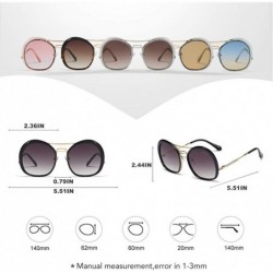 Round Irregular Round Frame Sunglasses for Men and Women UV400 - C3 Blue Blue Brown - CP1987ZH2IA $16.47