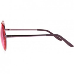 Round Womens Oversize Round Beveled Edge Circle Lens Hippie Sunglasses - Pink - CJ1853QZHL8 $14.08