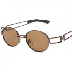 Oval Adult Classic Oval Glasses Sunglasses Use A Metal Frame Sunglasses to Drive Uv Sunglasses (Color Light Tea) - CY1997LCYC...