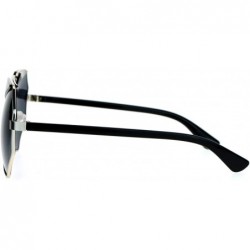 Square Octagon Shape Accent Top Sunglasses Womens Unique Fashion Eyewear - Silver Black (Black) - CQ187C730RZ $9.21