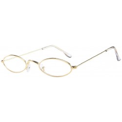 Oval Fashion Mens Womens Retro Small Oval Sunglasses Metal Frame Shades Eyewear - B - CW18S3N3EUW $9.30