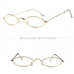 Oval Fashion Mens Womens Retro Small Oval Sunglasses Metal Frame Shades Eyewear - B - CW18S3N3EUW $9.30