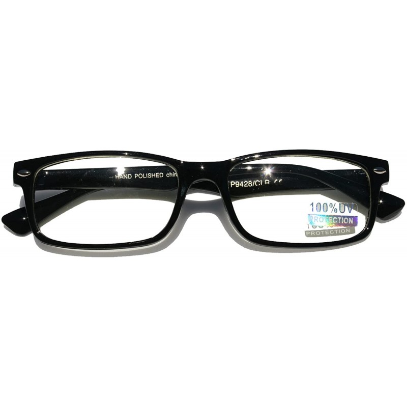 Oval Casual Fashion Horned Rim Rectangular Frame Clear Lens Eye Glasses - Black - CO11QCHKMYL $8.57