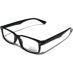 Oval Casual Fashion Horned Rim Rectangular Frame Clear Lens Eye Glasses - Black - CO11QCHKMYL $8.57