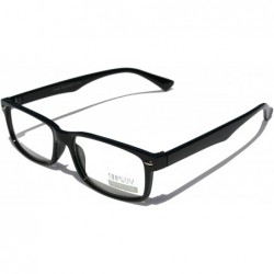 Oval Casual Fashion Horned Rim Rectangular Frame Clear Lens Eye Glasses - Black - CO11QCHKMYL $8.57