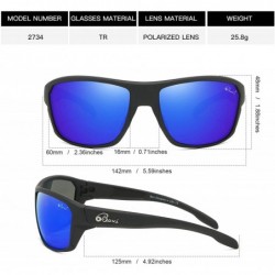 Sport Polarized Sports Sunglasses for Women and Men Driving Shades Cycling Running UV Protection - Dark Blue - C01936EC7UZ $2...