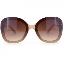 Butterfly Womens Pearl Brooch Jewel Exposed Lens Fashion Sunglasses - Beige Brown - CO18U9EZ3X9 $10.81