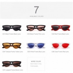 Aviator DESIGN Fashion Women Cat Eye Sunglasses Brand Designer Sunglasses C05 White - C06 Clear Red - CN18YQN00TY $11.26