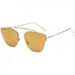 Butterfly Women Metal Sunglasses Fashion Designer Twin-Beams Frame Colored Lens - 86013_c3_gold_fire_mirror - CD12O7HWKPT $22.06