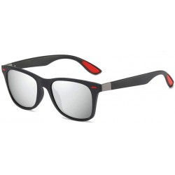 Shield Polarized Sunglasses Classic Plastic Driving - Silver - CL199S0Y8TY $48.06