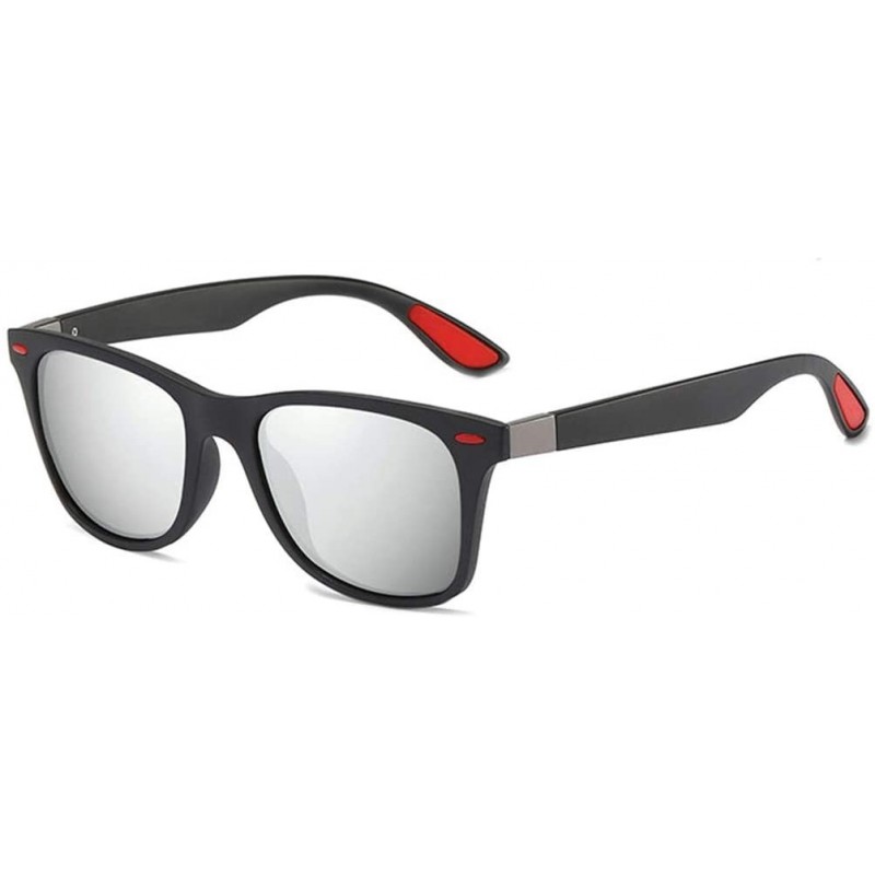 Shield Polarized Sunglasses Classic Plastic Driving - Silver - CL199S0Y8TY $20.13