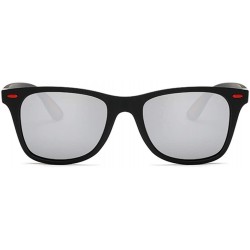 Shield Polarized Sunglasses Classic Plastic Driving - Silver - CL199S0Y8TY $20.13