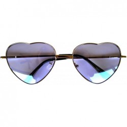 Aviator Stylish Heart Shaped Metal Frame Aviator Colored Lens Sunglasses - Silver_frame_purple_lens - CW12MATPHQN $11.32